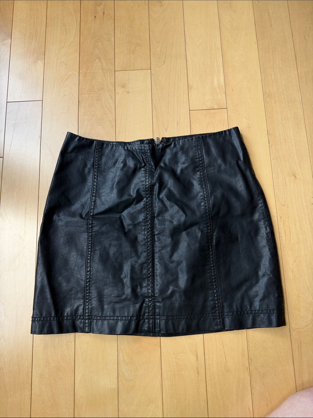 Free People Black Faux Leather Mini Skirt